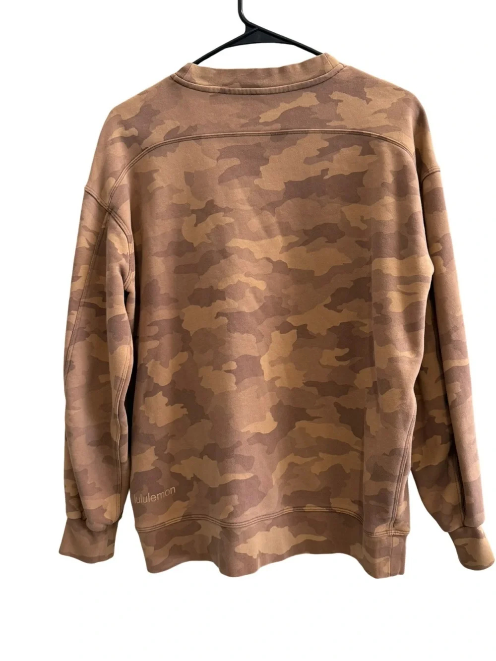 LULULEMON Perfectly Oversized Crew Heritage 365 Camo Beige Size 10 Estimated